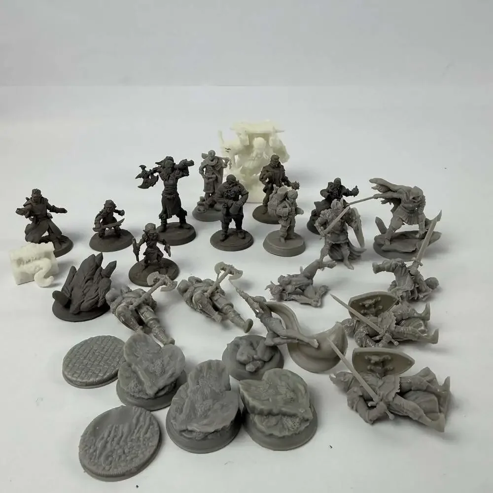 Lot of 3D Printed Fantasy RPG Tabletop Miniatures and Bases Unpainted